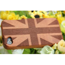 Cubierta clásica del iPhone de madera de la bandera inglesa